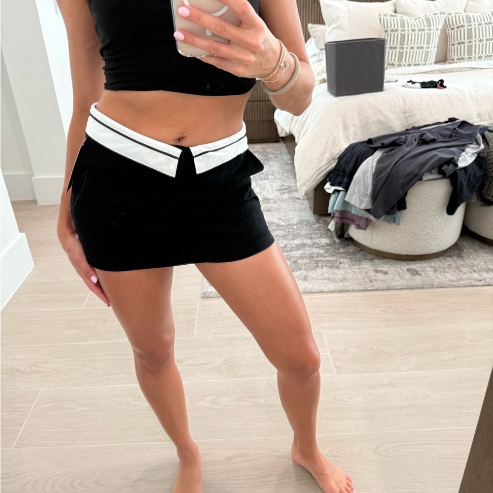 Black and White Mini Skirt